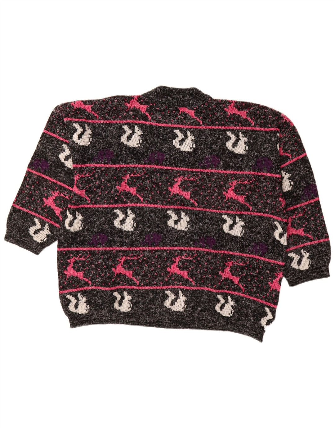 ВИНТАЖНЫЙ женский джемпер с высоким воротником, Великобритания, 18 XL, в черную полоску