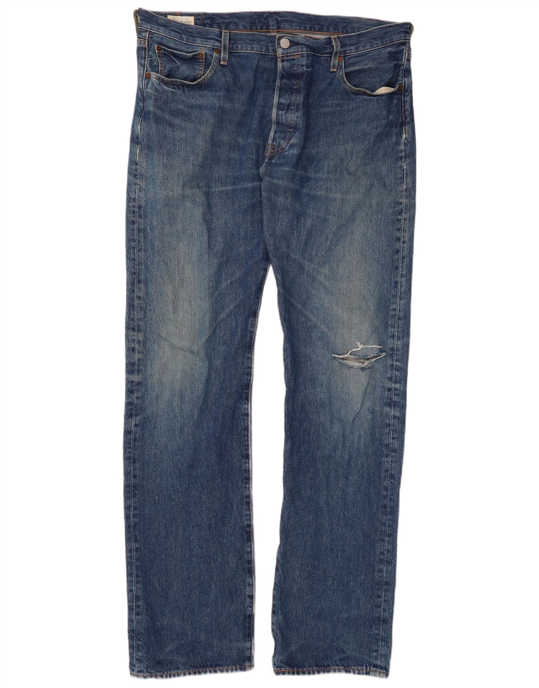 Мужские прямые джинсы LEVI'S 501 W36 L34 синие, хлопок
