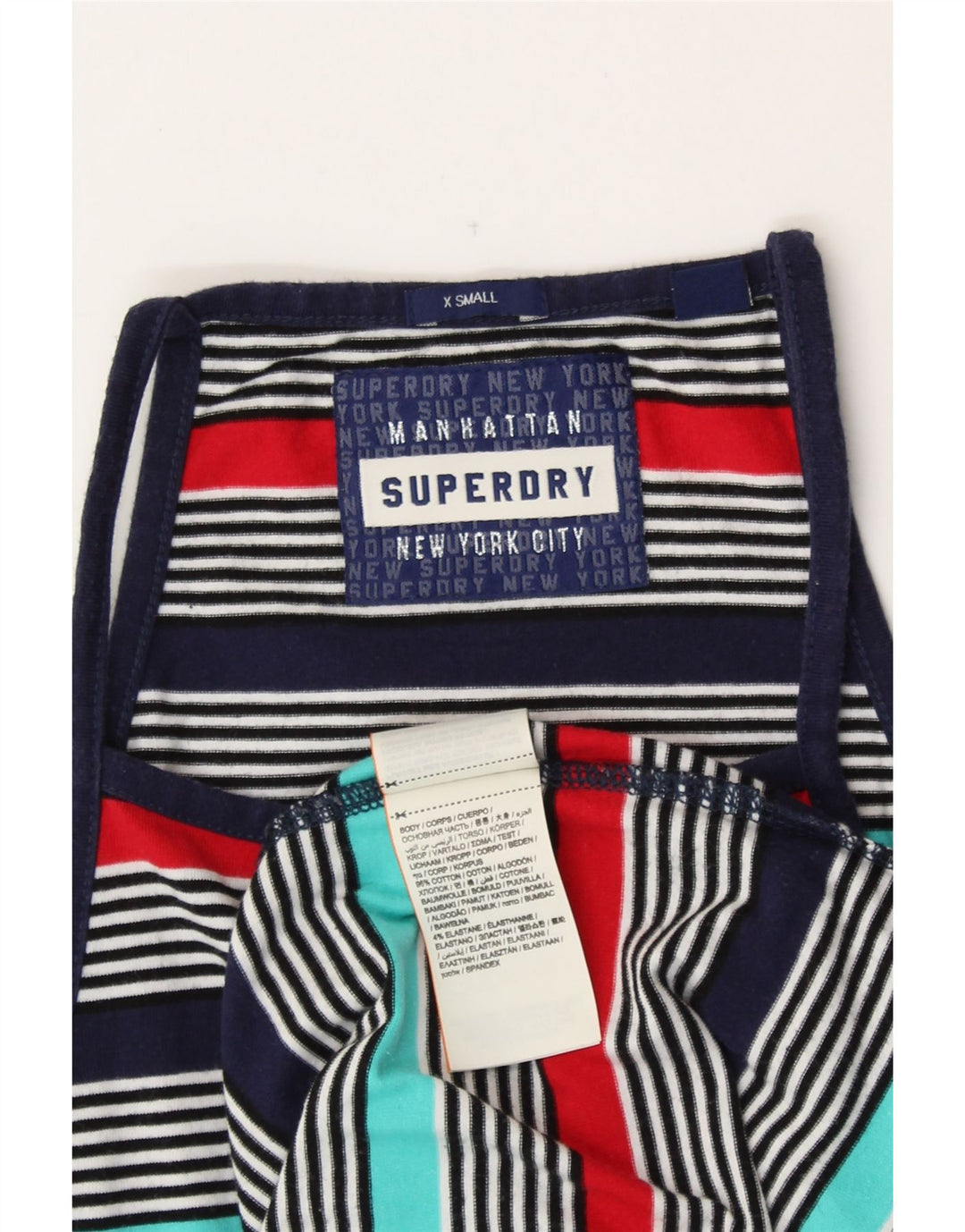 Женское платье-футболка SUPERDRY Manhattan UK 6 XS в разноцветную полоску