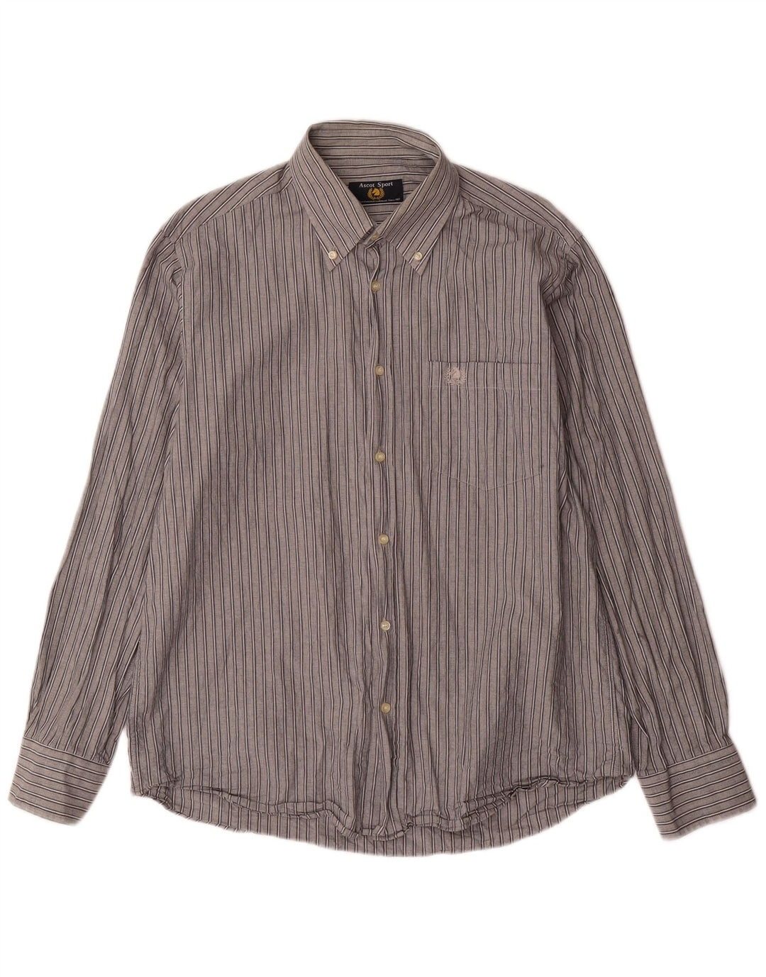 ASCOT SPORTS Мужская рубашка из хлопка в большую серую полоску