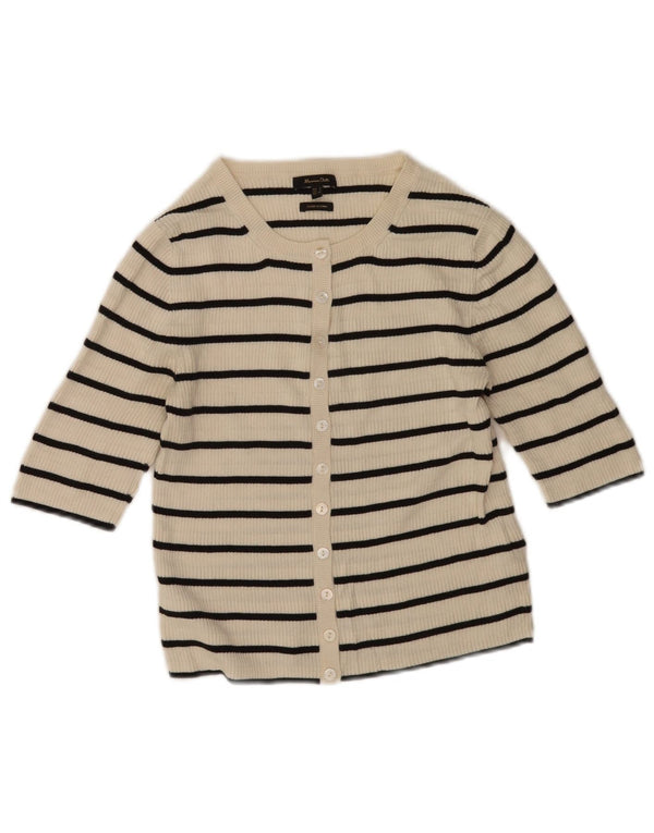 Женский укороченный кардиган Massimo Dutti UK 10, маленький в белую полоску