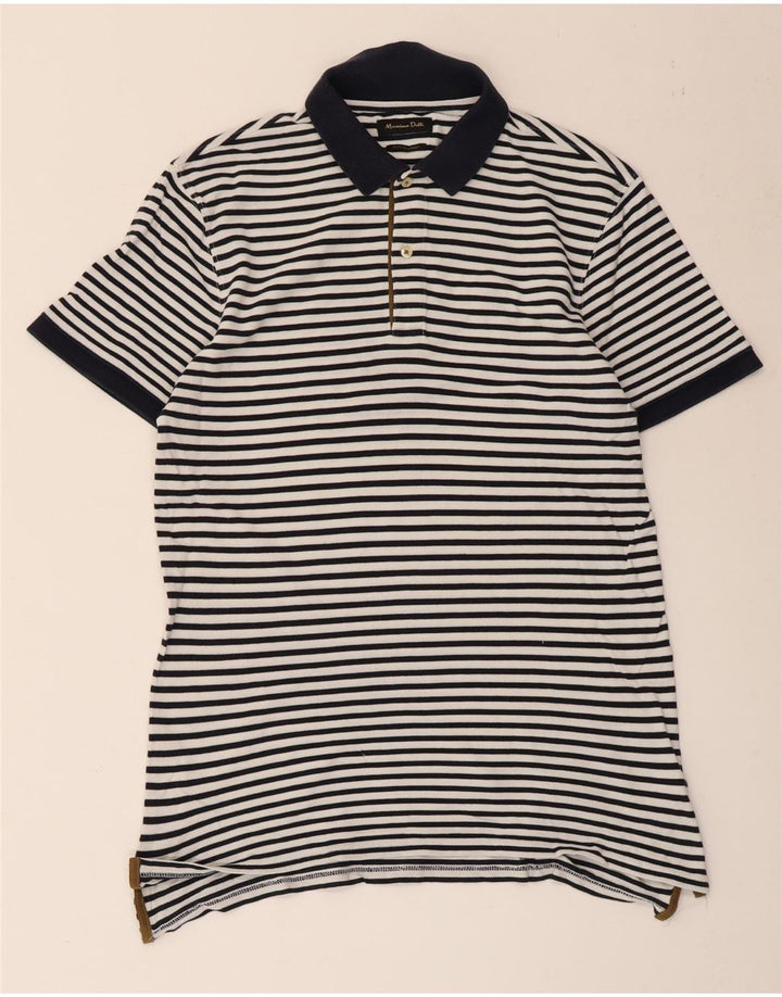 Мужская рубашка-поло Massimo Dutti, хлопок, большая белая полоска