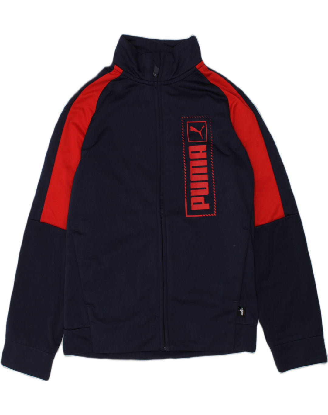 PUMA Boys Graphic Tracksuit Top Jacket 9-10 Years Small  Navy Blue | Vintage Puma | Thrift | Second-Hand Puma | Used Clothing | Messina Hembry 