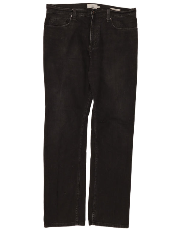 Мужские прямые джинсы Marks & Spencer W34 L33, черные, хлопковые