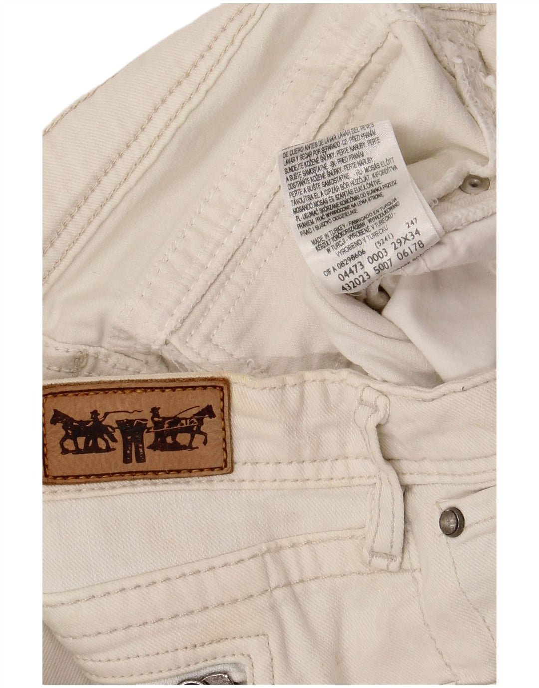 Женские узкие джинсы Levi's W29 L34, белый хлопок