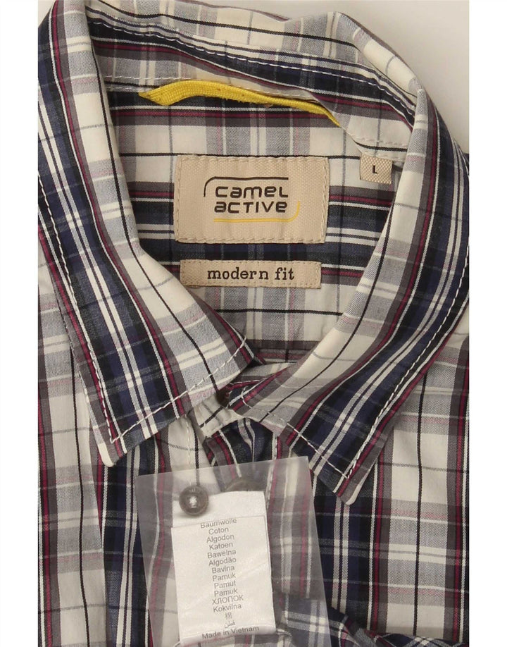 Мужская рубашка Camel Active, большая синяя клетка, хлопок
