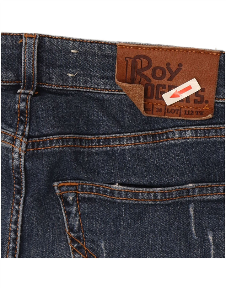 Мужские потертые узкие джинсы Roy Rogers W34 L29, синий хлопок