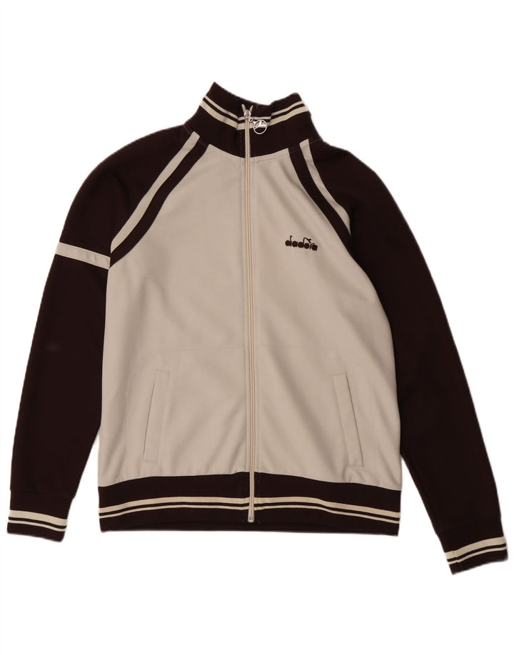 DIADORA Женский спортивный костюм Верхняя куртка IT 46 Большой белый с цветными блоками