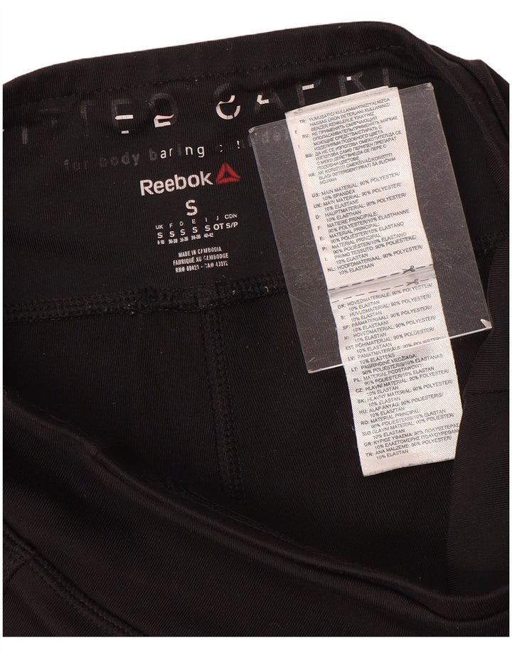 Женские леггинсы-капри Reebok, Великобритания, 8/10, маленькие, черные, полиэстер