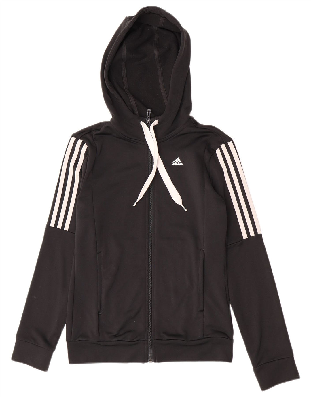 Женский свитер с капюшоном на молнии Adidas UK 8/10, маленький черный полиэстер