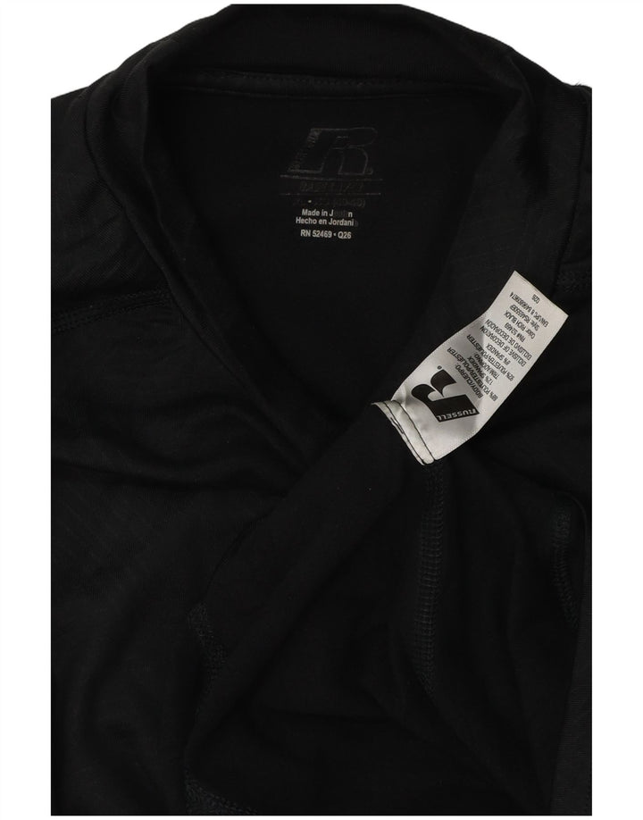 Мужской топ Russell Athletic Dri-Power с графическим рисунком, длинный рукав, размер XL, черный с геометрическим узором