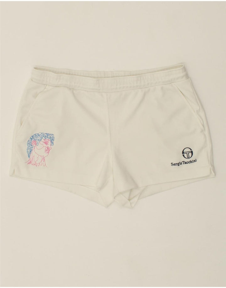 SERGIO TACCHINI Womens Sport Shorts IT 52 2XL  White Polyester Vintage Sergio Tacchini and Second-Hand Sergio Tacchini from Messina Hembry 