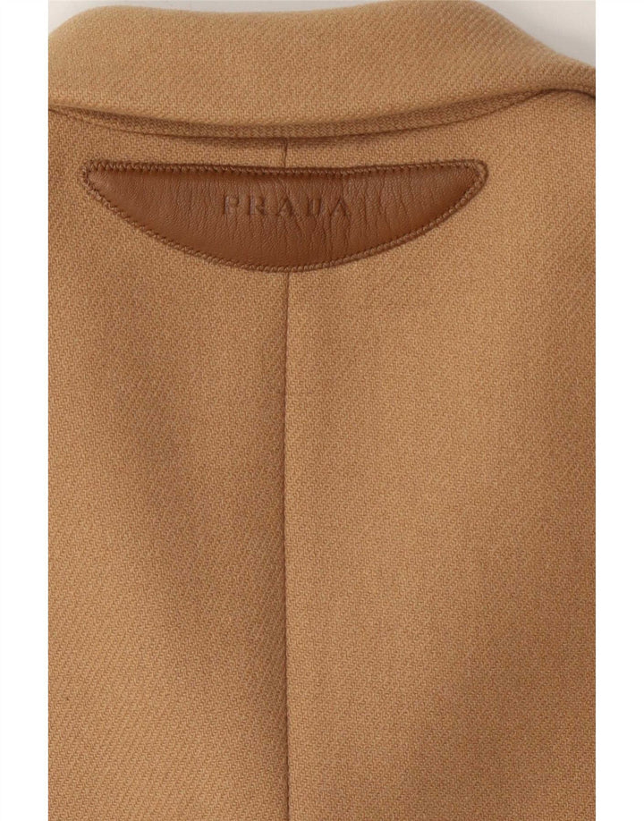 Женский пиджак на трех пуговицах Prada IT 38 XS, бежевый, классический, из шерсти
