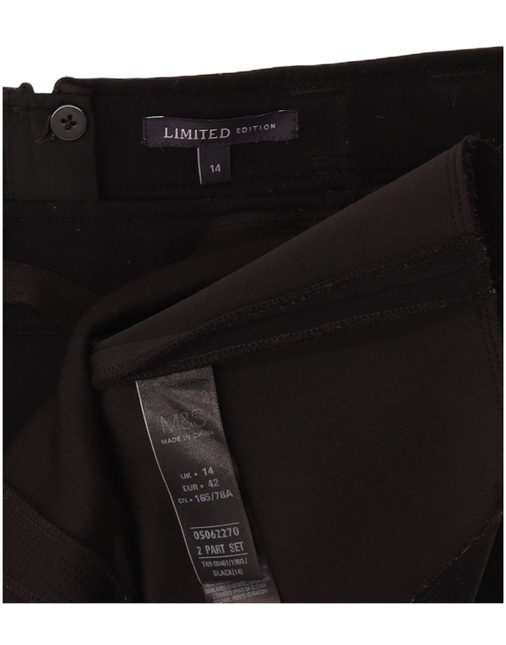 Женская мини-юбка Marks & Spencer UK 14, большая W30, черный полиэстер