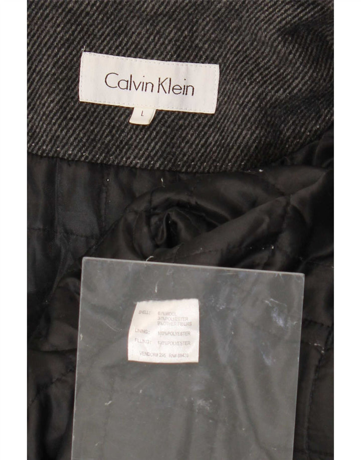 Мужская куртка Calvin Klein Utility UK 40, большая серая шерстяная полоска