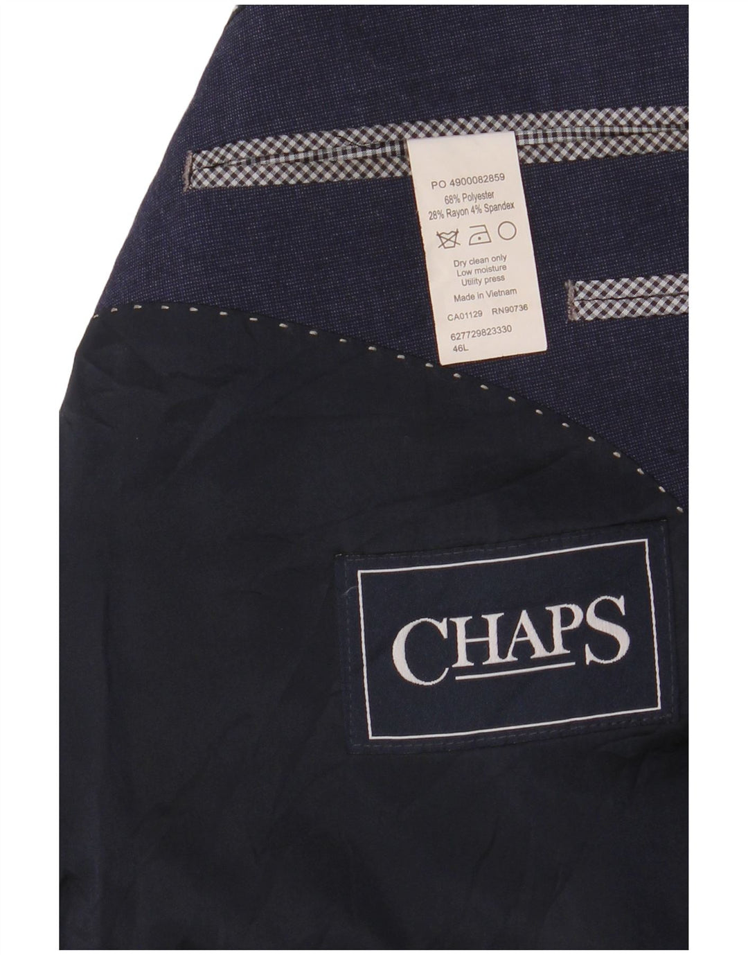 Мужской пиджак CHAPS на 2 пуговицах UK 46 3XL Темно-синий полиэстер