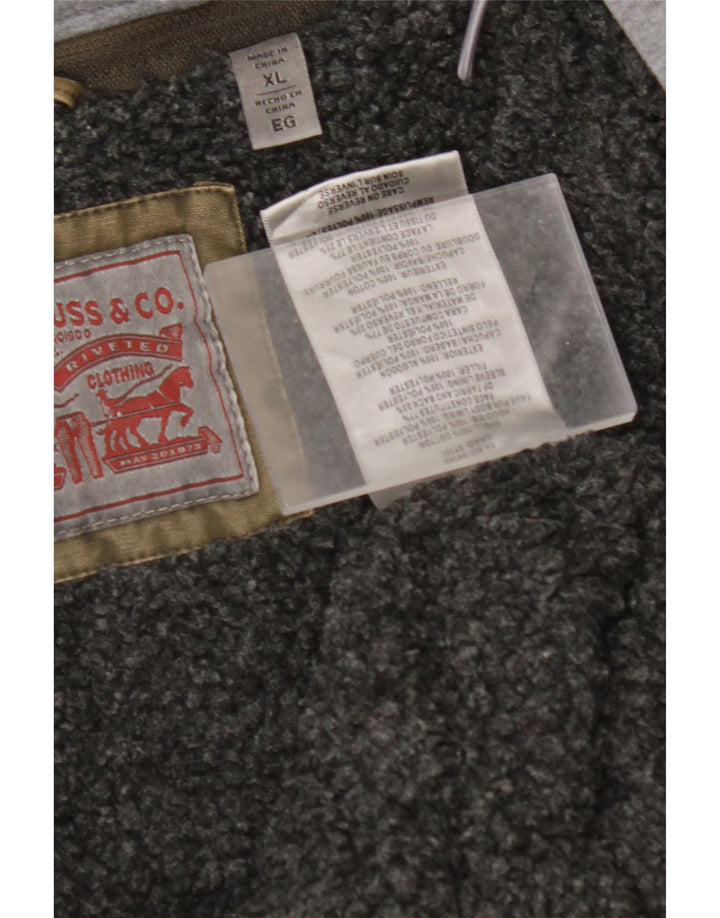 Мужская джинсовая куртка LEVI'S из шерпы с капюшоном в стиле милитари UK 42 XL, хлопок цвета хаки