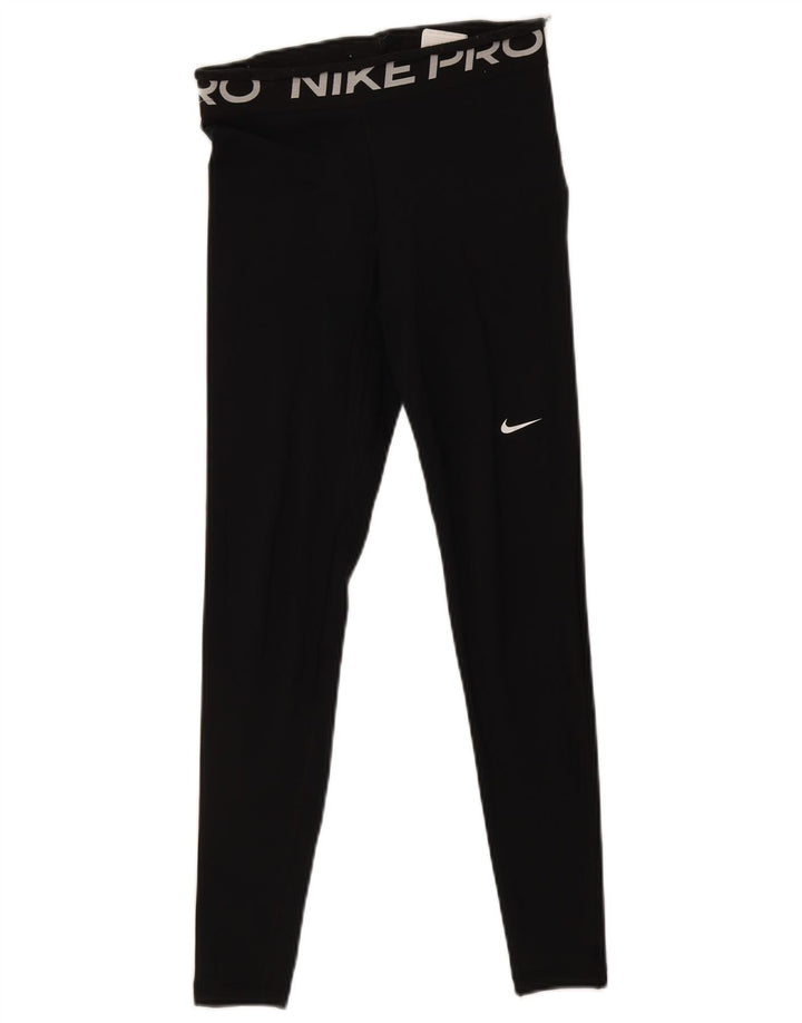Женские леггинсы с рисунком Nike Dri Fit UK 10, маленькие черные, полиэстер