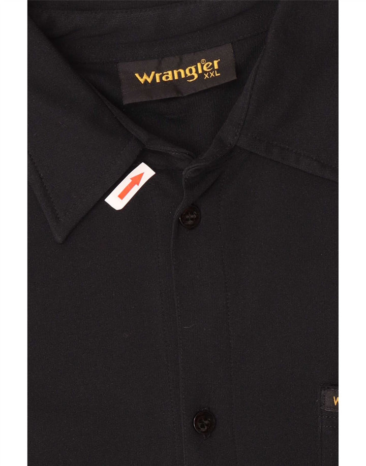 Мужская рубашка с коротким рукавом Wrangler 2XL черная из полиамида
