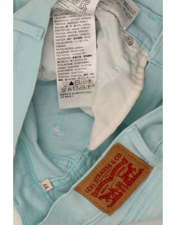 Женские джинсовые шорты LEVI'S W27, маленькие, бирюзовые, хлопок