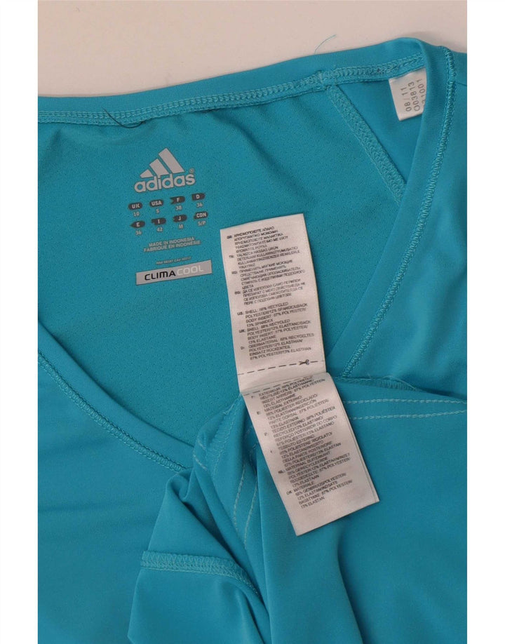 Женская футболка Adidas Climacool Top UK 10, маленькая синяя, полиэстер