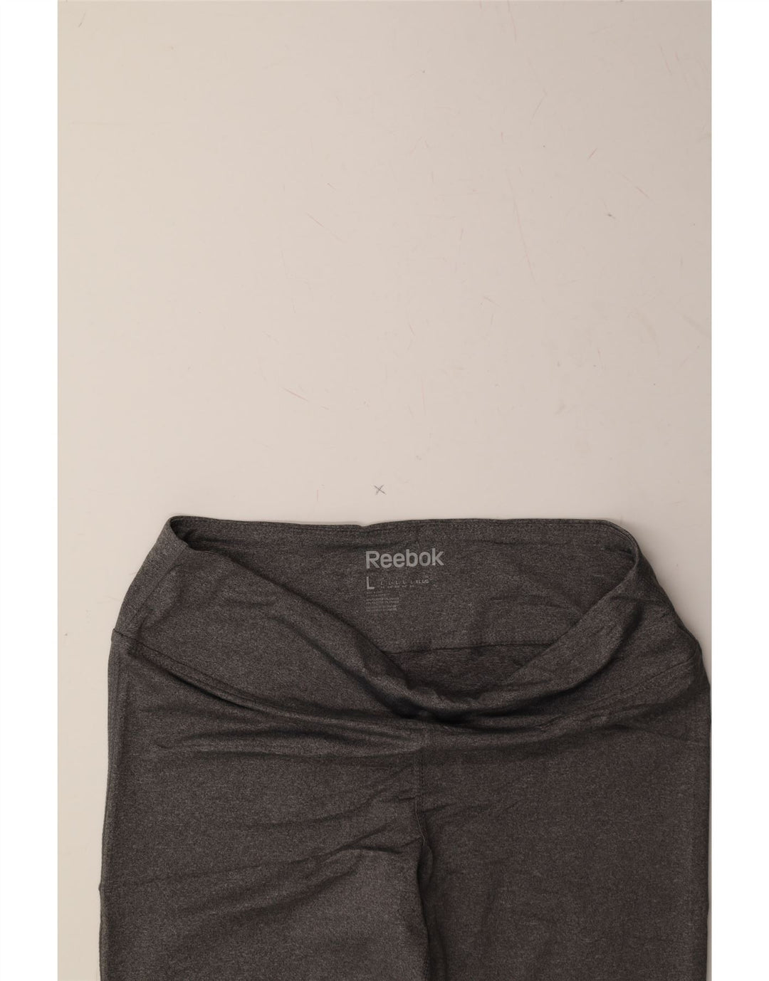 REEBOK Womens Capri Leggings UK 14 Large  Grey Polyester Vintage Reebok and Second-Hand Reebok from Messina Hembry 