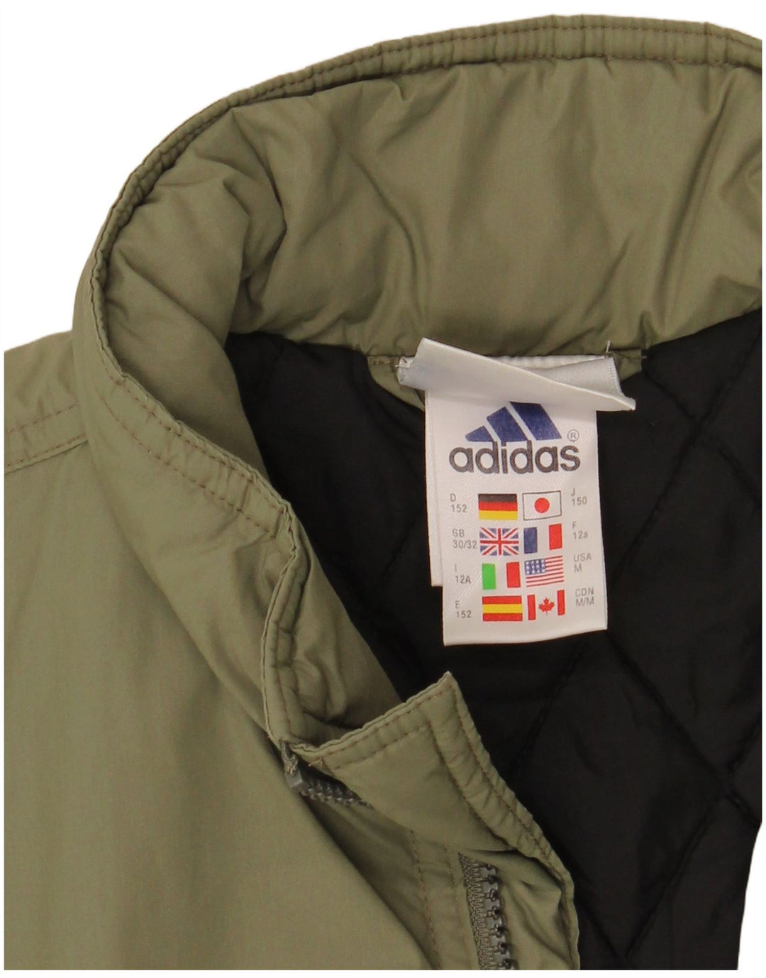 Adidas Пуховик с графическим рисунком для мальчиков 11-12 лет Хаки Полиамид