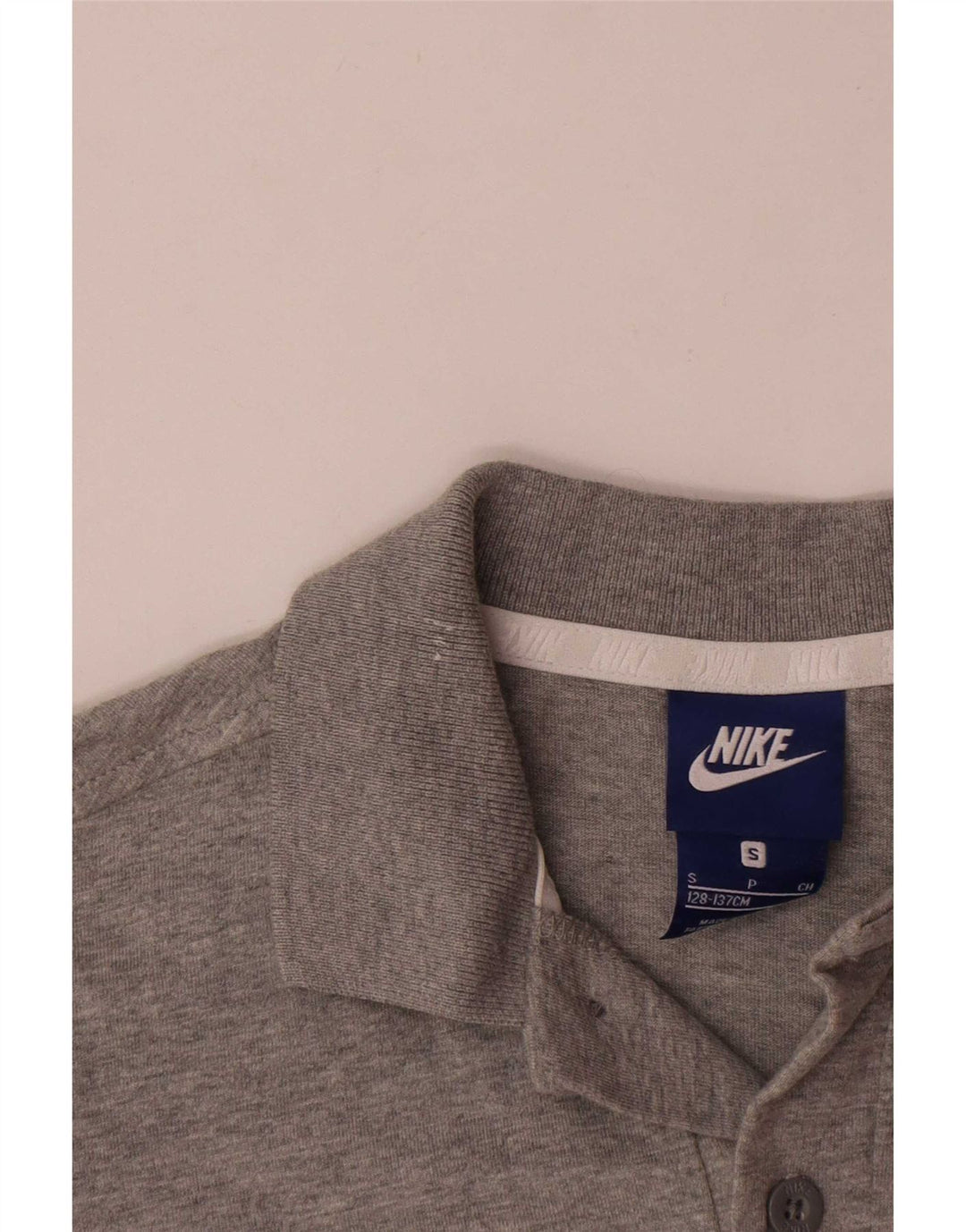 Рубашка-поло Nike для мальчиков 8–9 лет, маленькая серая, хлопковая в крапинку