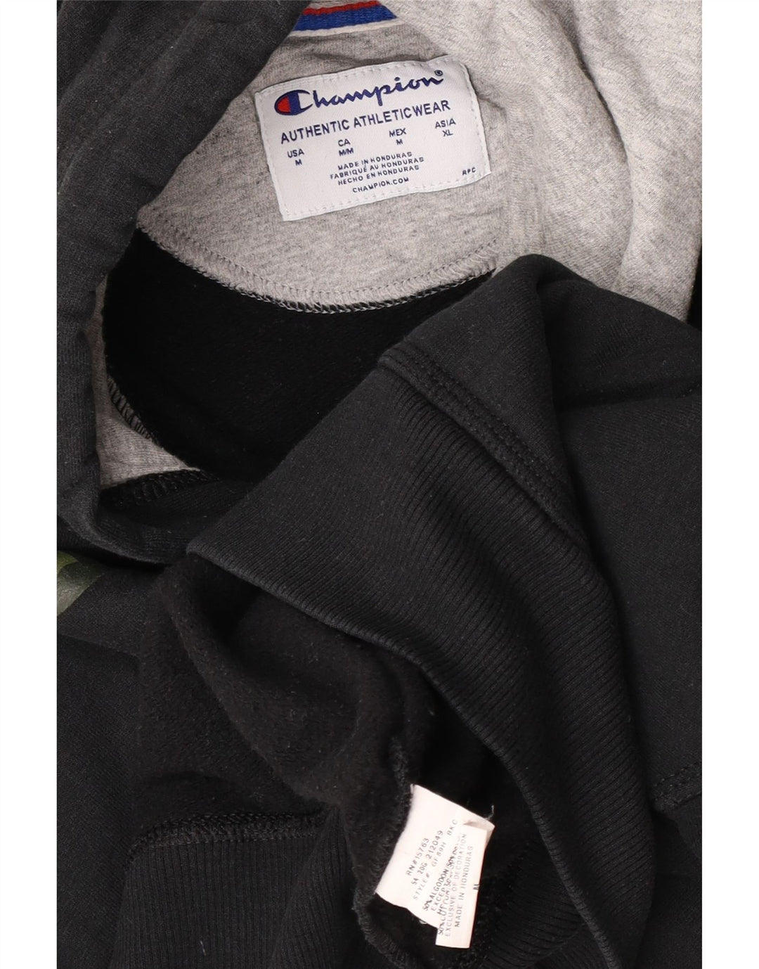 Мужской джемпер с капюшоном Champion, черный, хлопковый, среднего размера