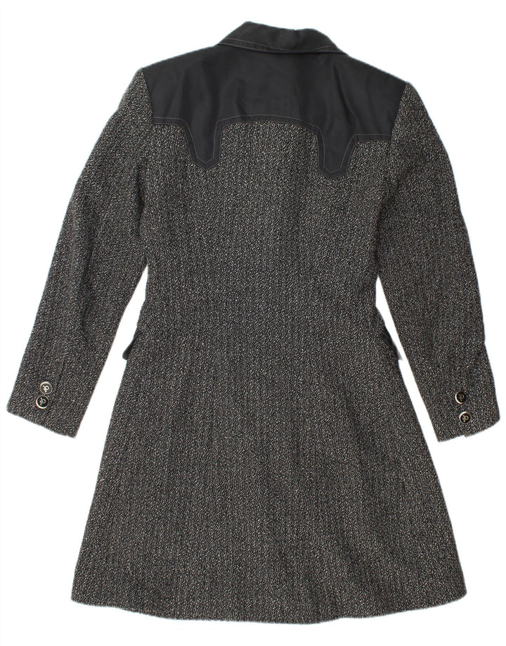 ROCCOBAROCCO Женское пальто IT 42 Среднее черное в крапинку, шерсть