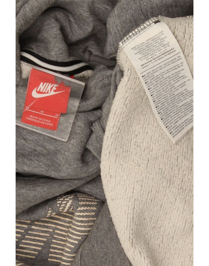Женский джемпер с капюшоном Nike Oversized с рисунком UK 14, хлопок среднего серого цвета