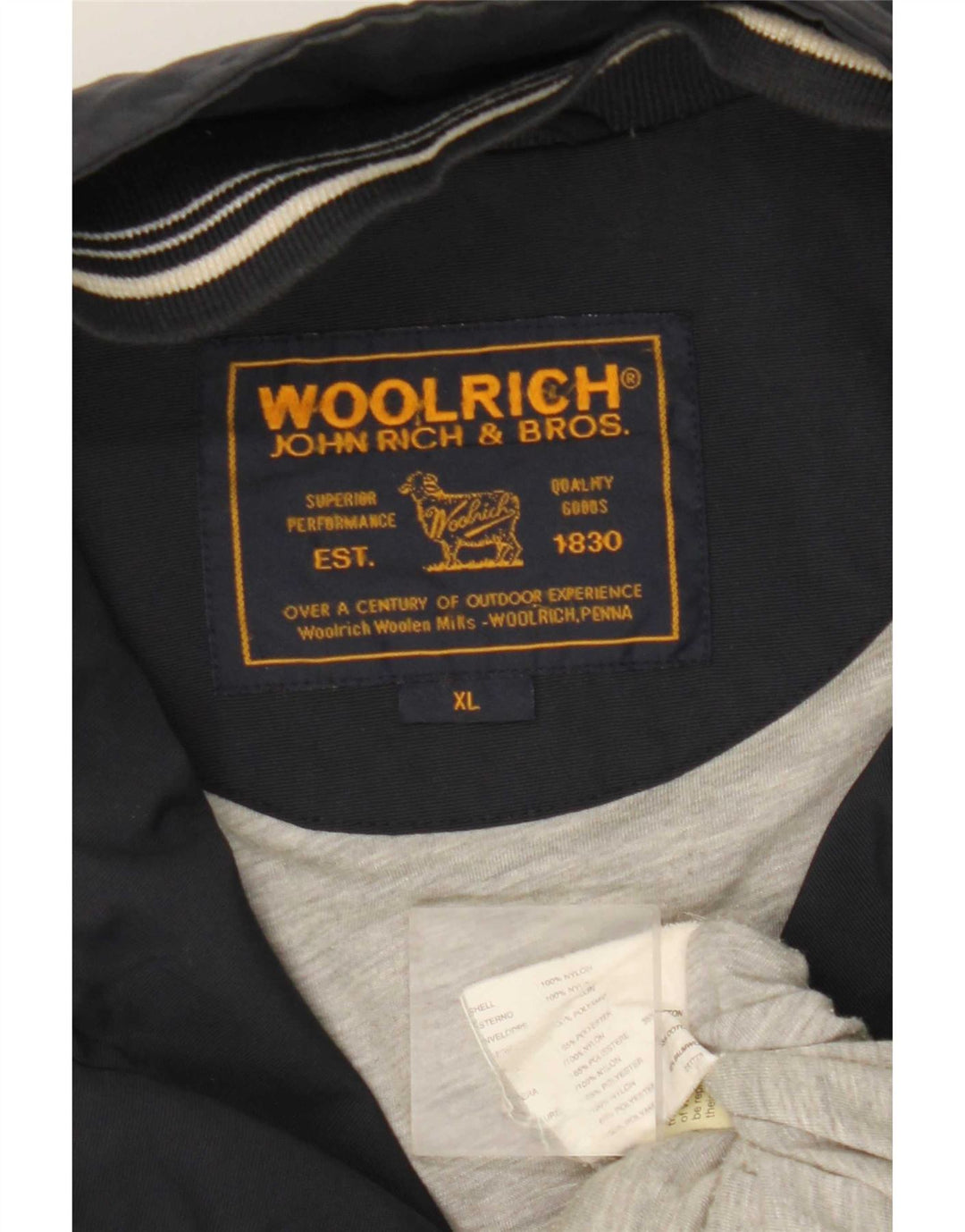 Куртка мужского спортивного костюма Woolrich XL, темно-синий нейлон