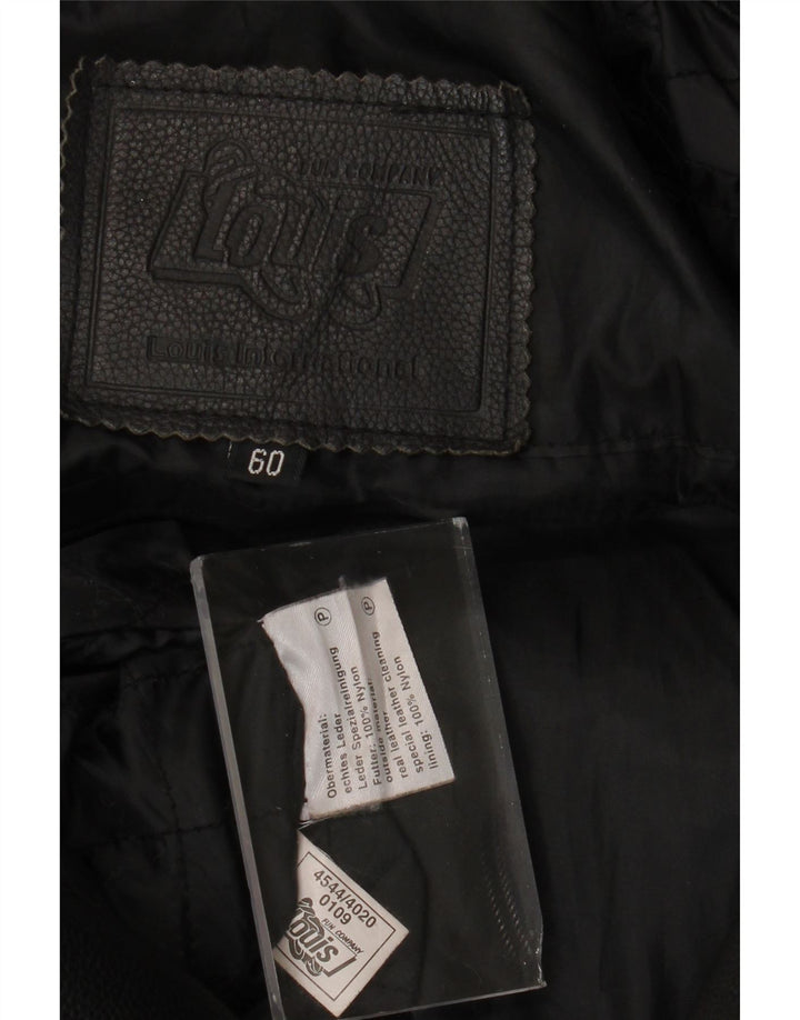 Мужская кожаная байкерская куртка Louis UK 42 XL черная кожа