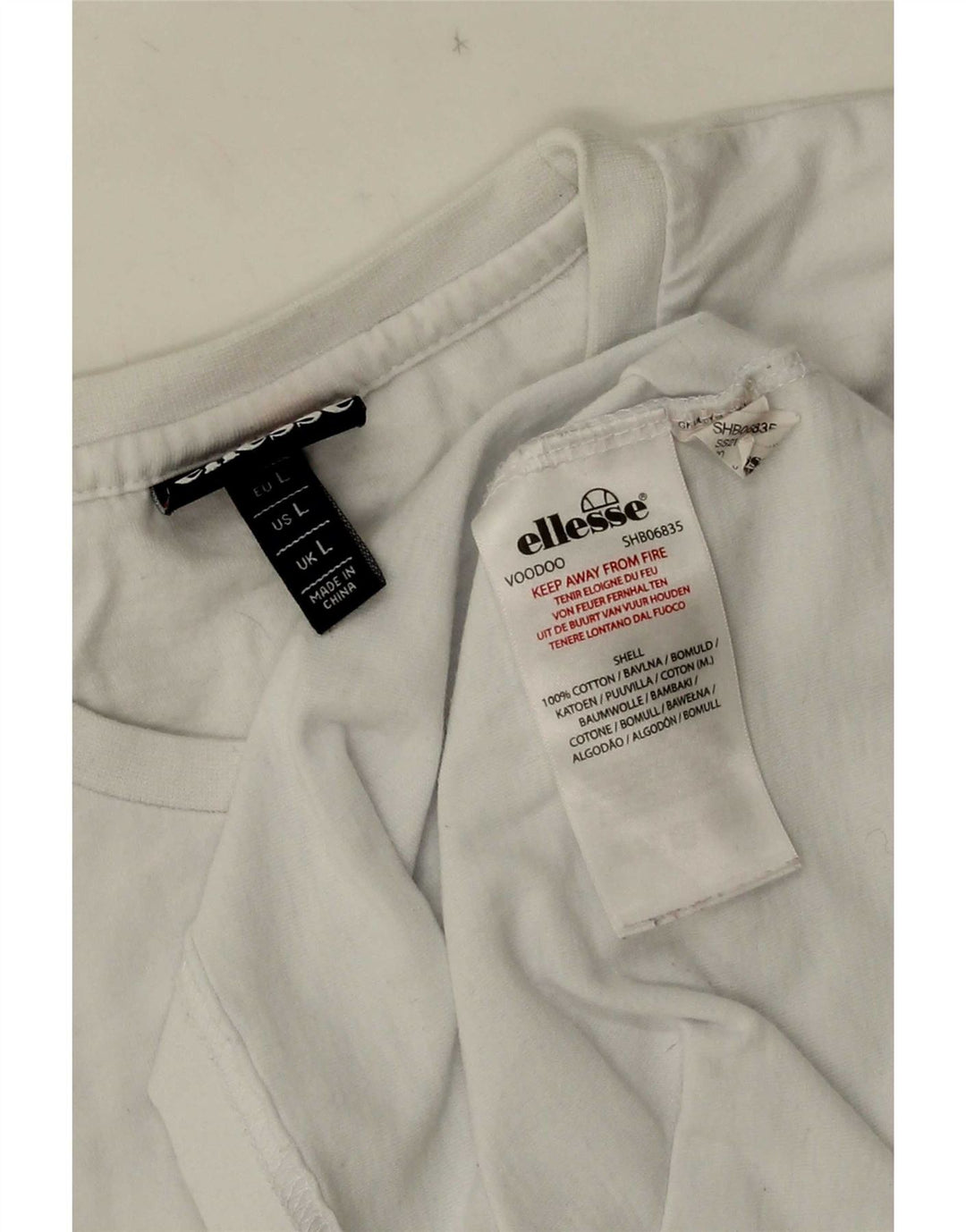 Мужская футболка Ellesse, большой белый хлопок