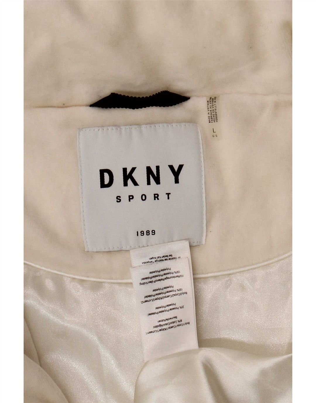 Женская стеганая куртка Dkny с графическим рисунком UK 16, большой размер, белый хлопок