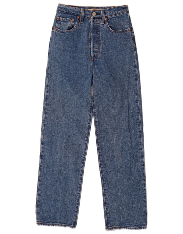 Женские прямые джинсы Levi's Ribcage с высокой талией W24 L29, синий хлопок
