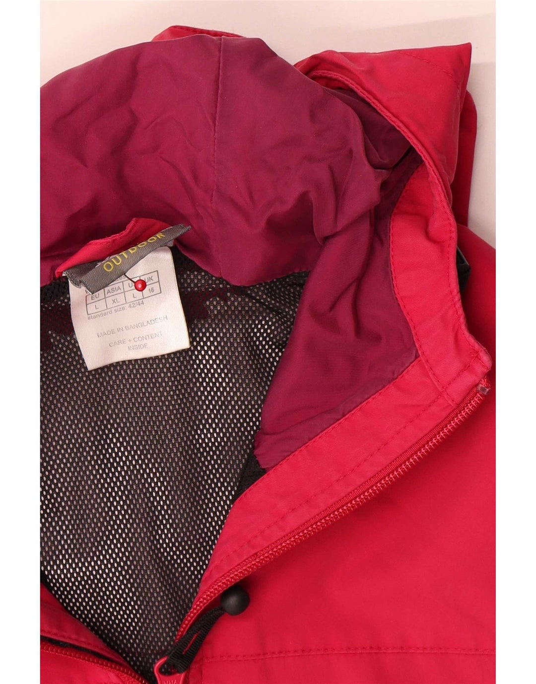 Женская дождевик с капюшоном Jack Wolfskin UK 16, большой красный полиамид