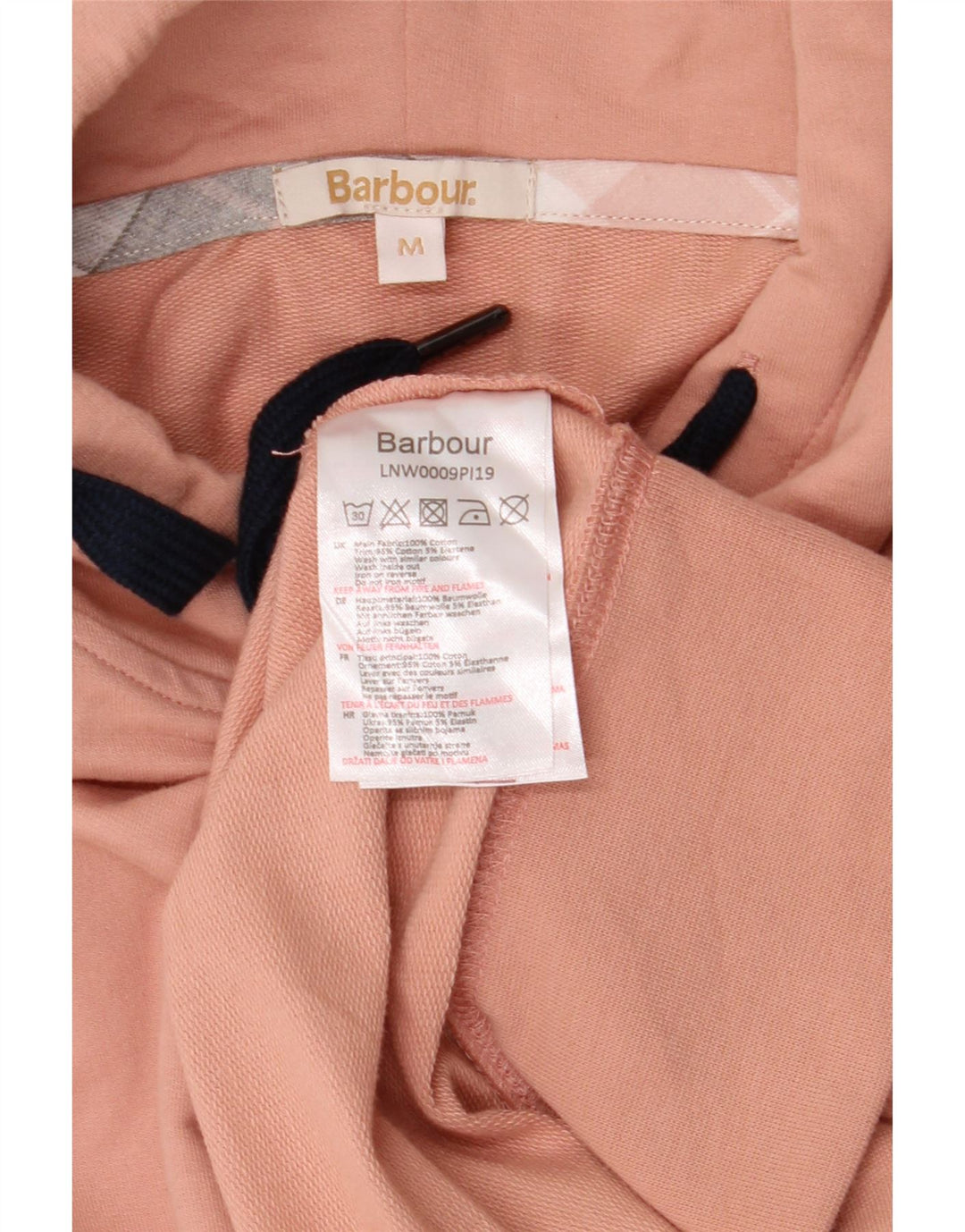 BARBOUR Мужской джемпер с капюшоном, средний розовый, хлопок