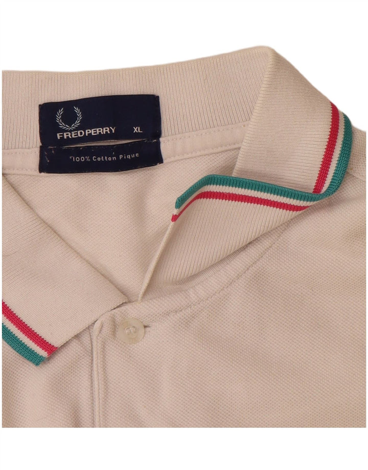 Мужская рубашка-поло Fred Perry XL, хлопок в белую полоску
