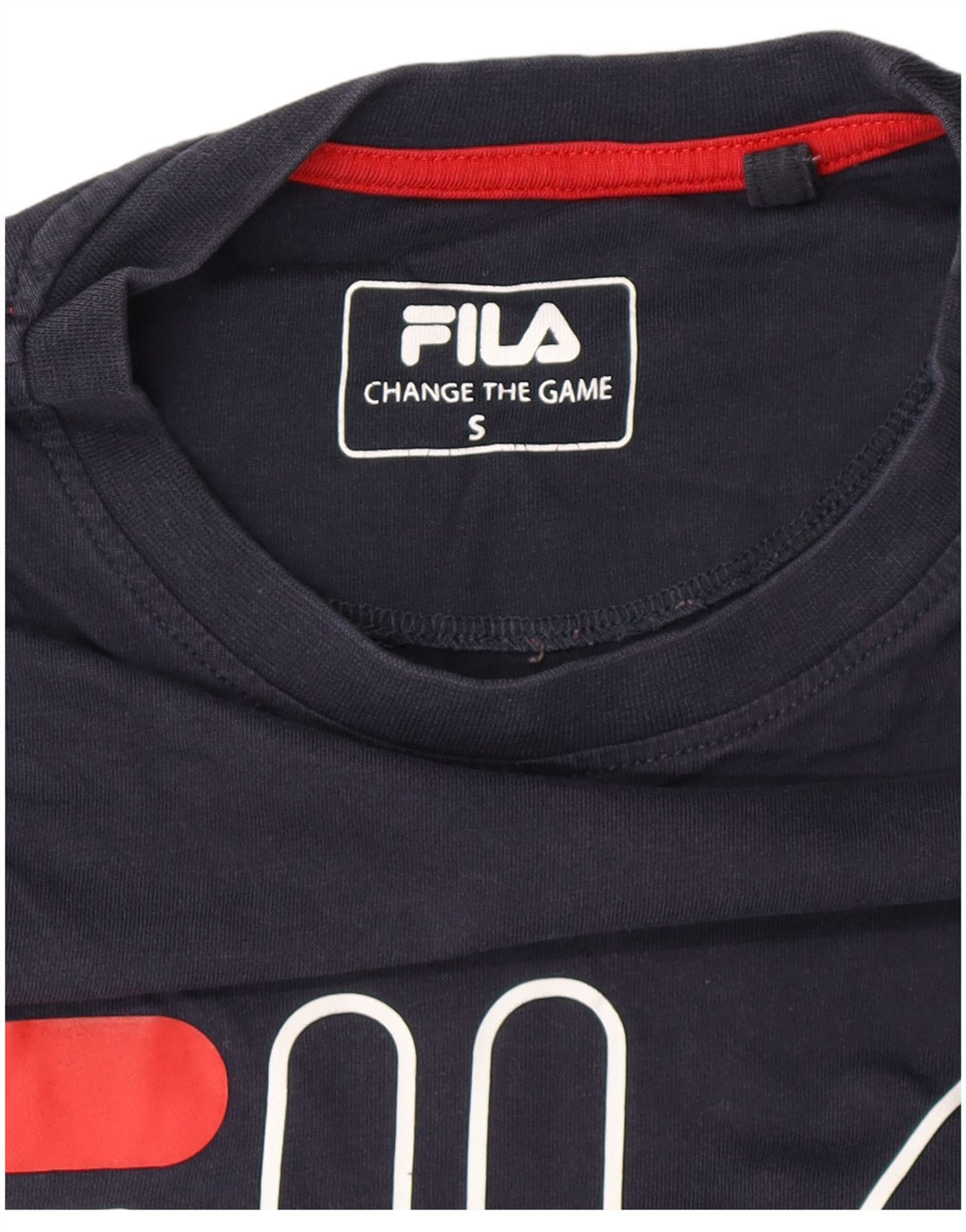 Мужская футболка с рисунком FILA, маленькая, темно-синяя