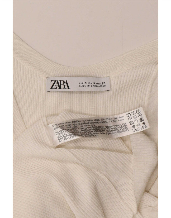 Женский жилет Zara UK 8, маленький, белый, вискоза