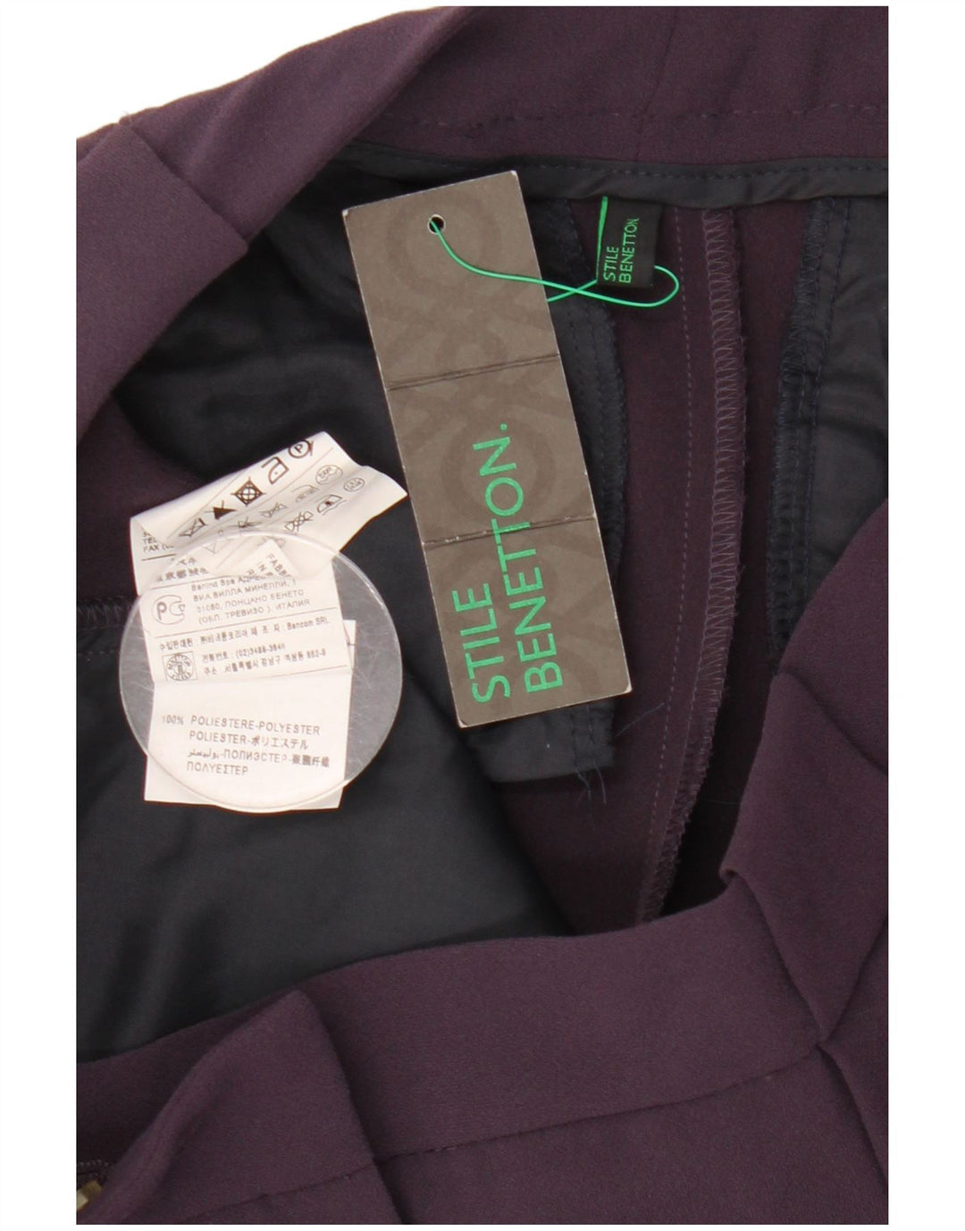Женские брюки-чиносы Benetton IT 42 Medium W30 L28 Фиолетовый полиэстер