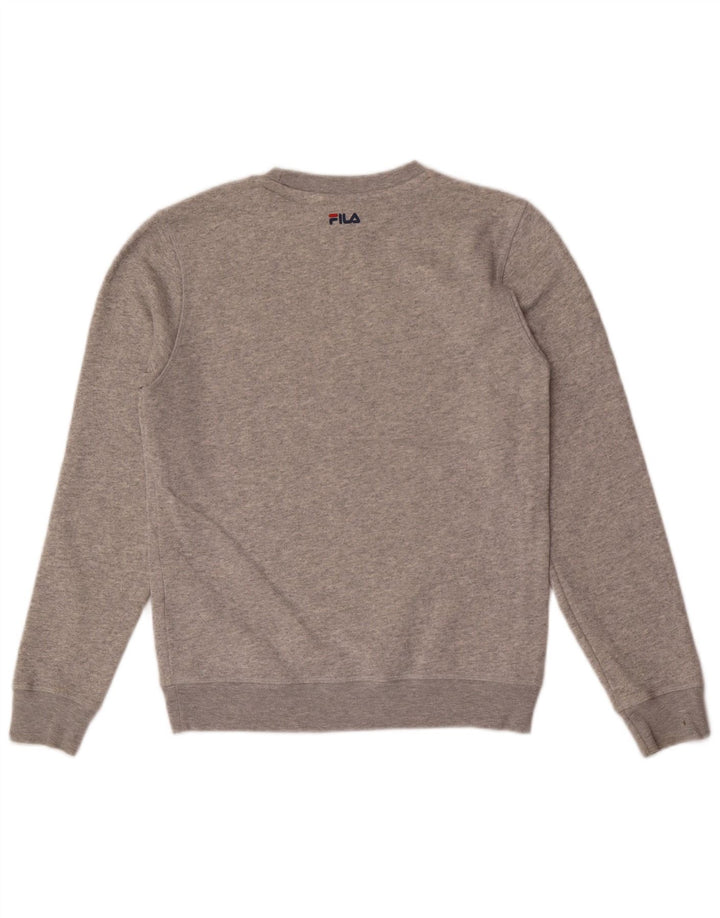 Мужской свитшот с рисунком Fila XS, серый хлопок с крапинками