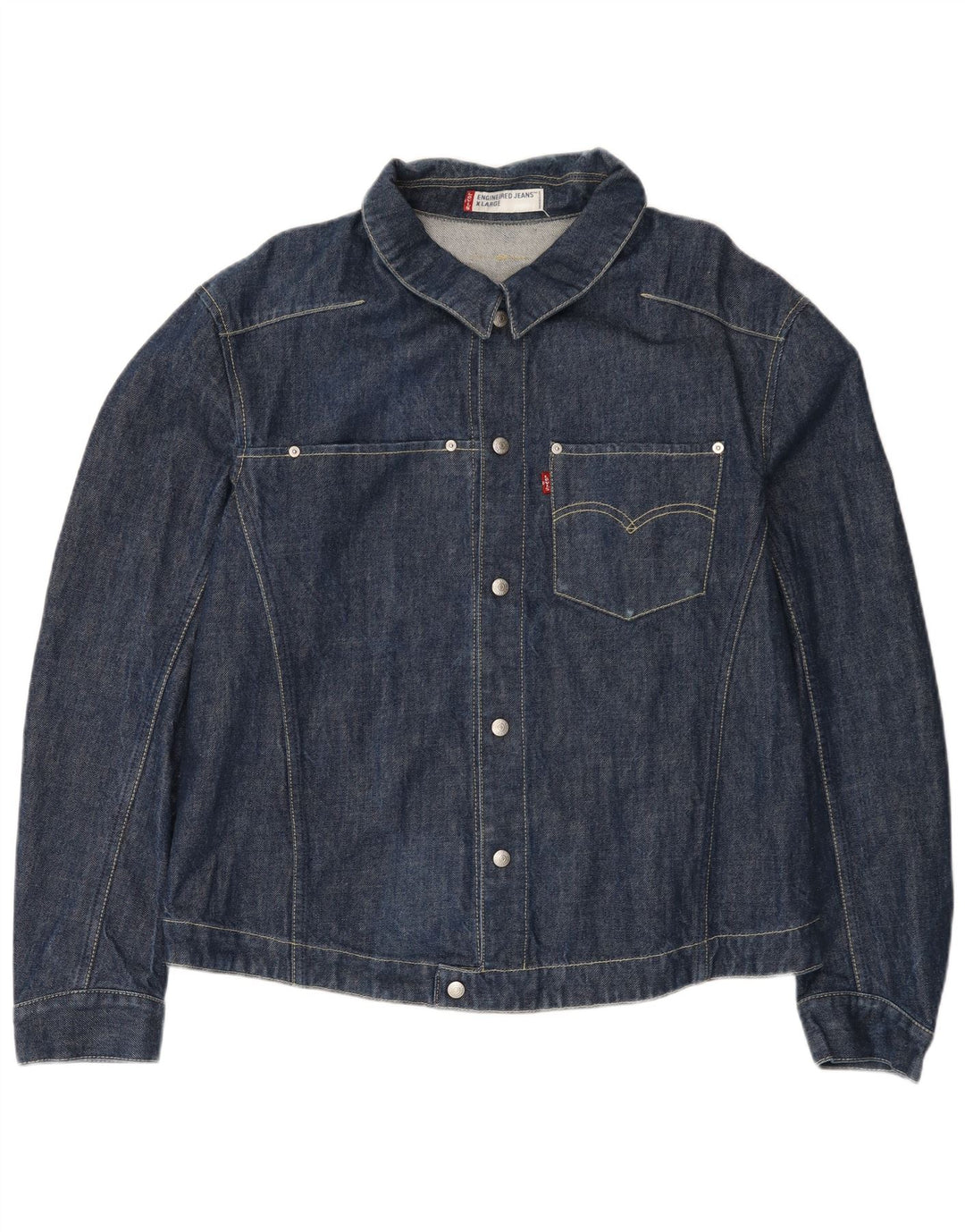 Женская джинсовая куртка Levi's UK 42 XL, темно-синяя, хлопок
