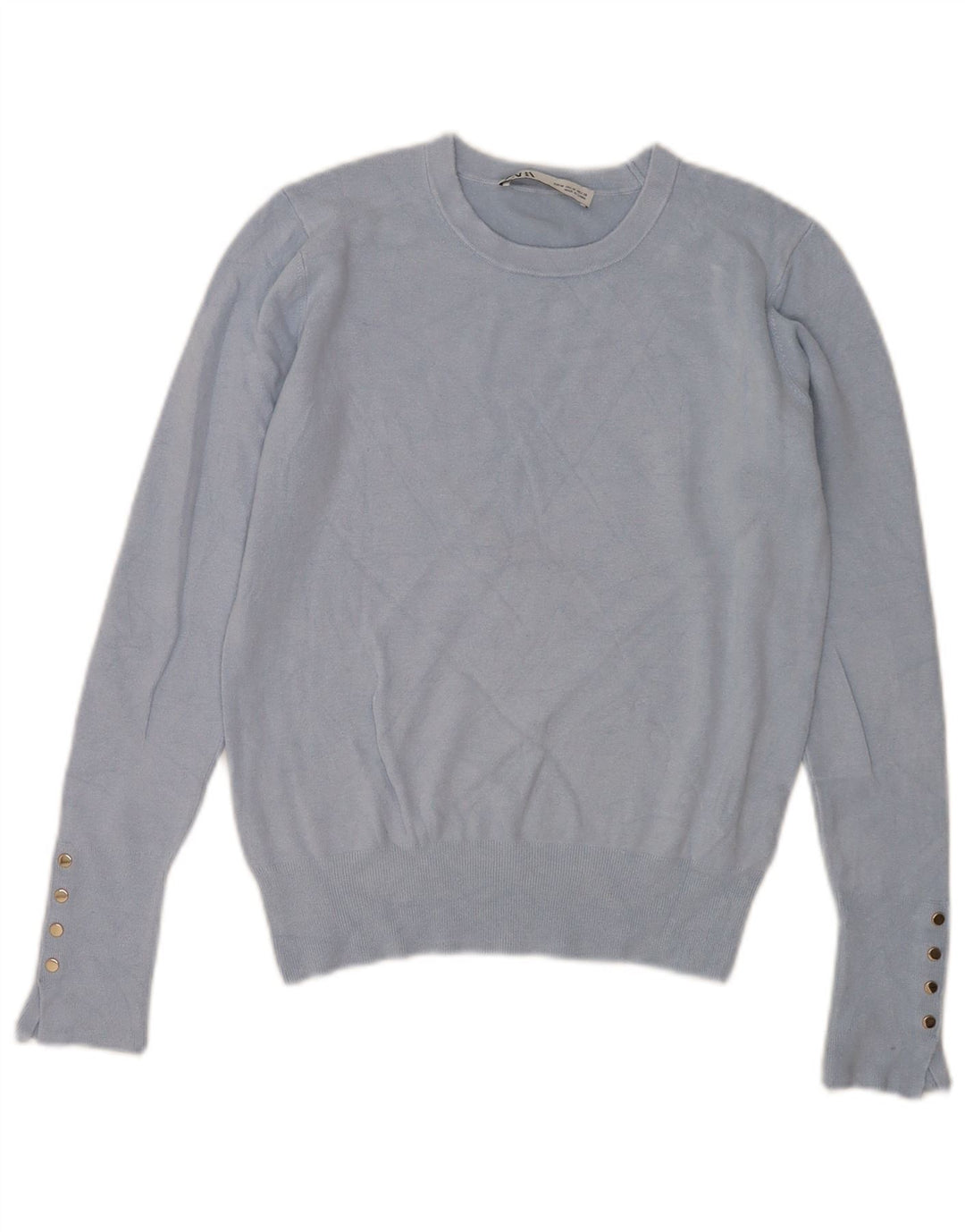 Женский джемпер с круглым вырезом Zara UK 12, средний синий вискоза