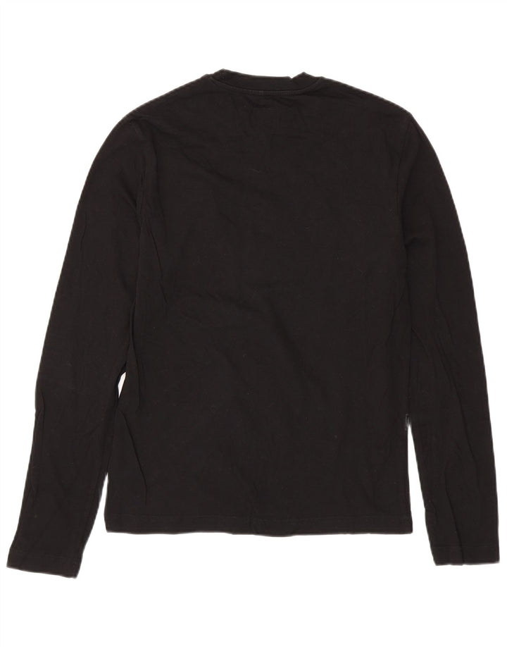 CALVIN KLEIN JEANS Мужской топ с графическим рисунком, длинный рукав, маленький черный хлопок