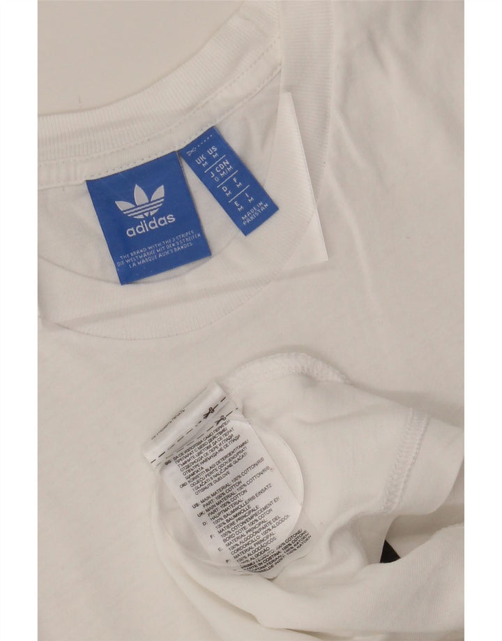 ADIDAS Mens Graphic T-Shirt Top Medium White Cotton Vintage Adidas and Second-Hand Adidas from Messina Hembry 