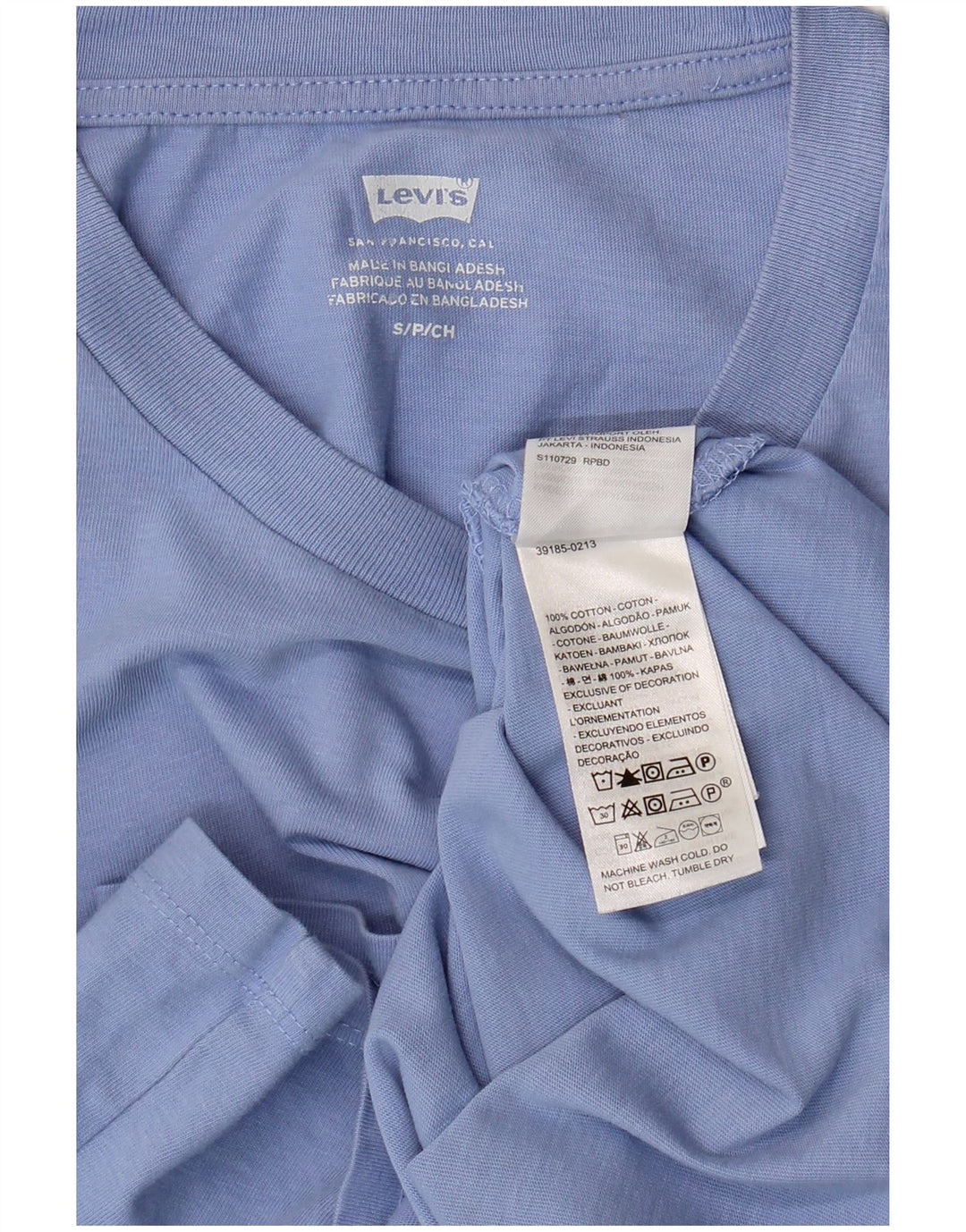 Женская футболка Levi's Top UK 10, маленькая, синяя, хлопок