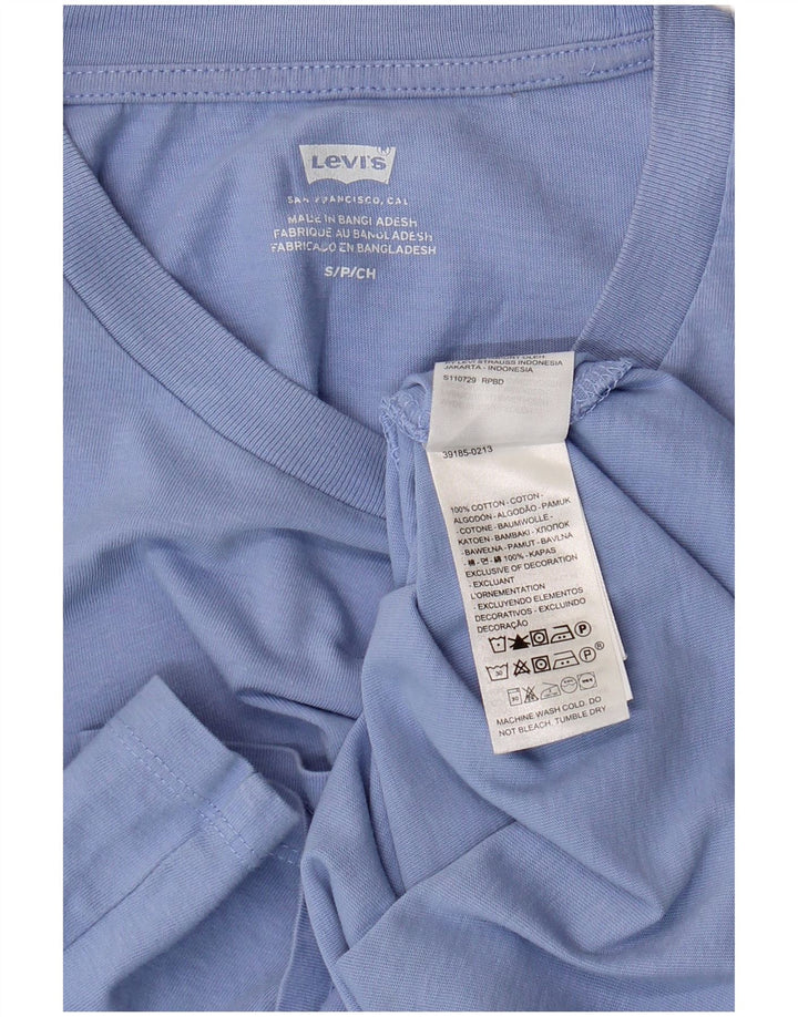 Женская футболка Levi's Top UK 10, маленькая, синяя, хлопок