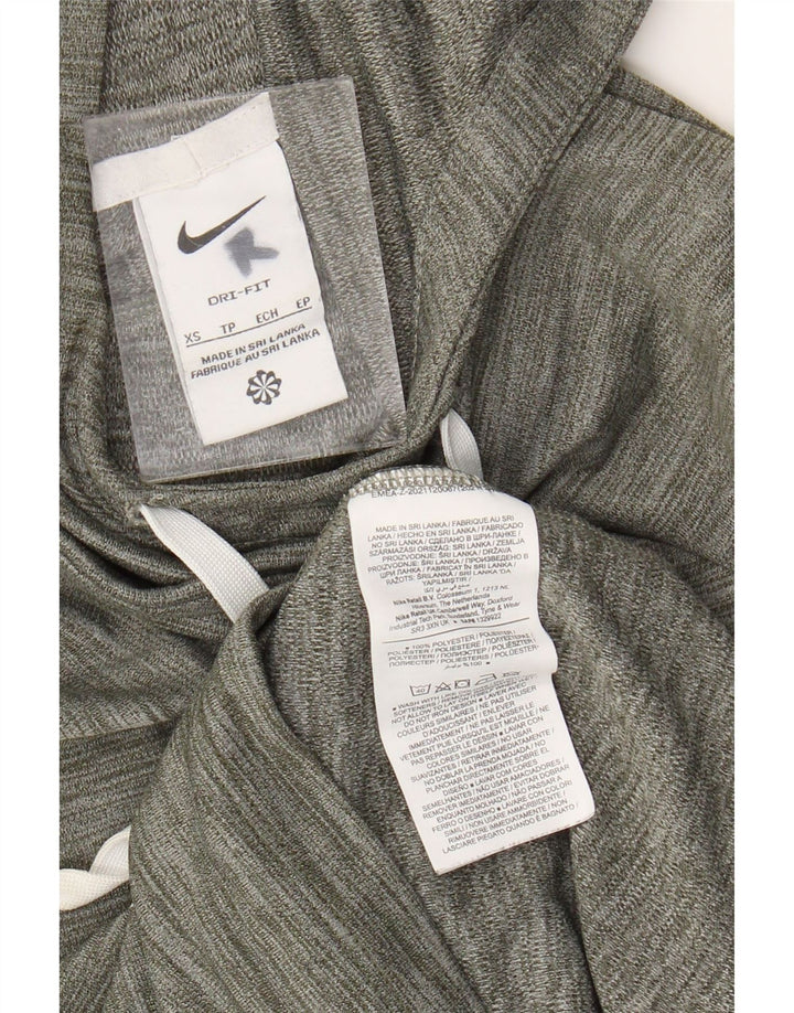 Женский джемпер с капюшоном NIKE Dri Fit UK 6 XS, полиэстер цвета хаки с крапинками